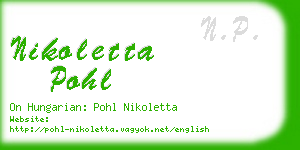 nikoletta pohl business card